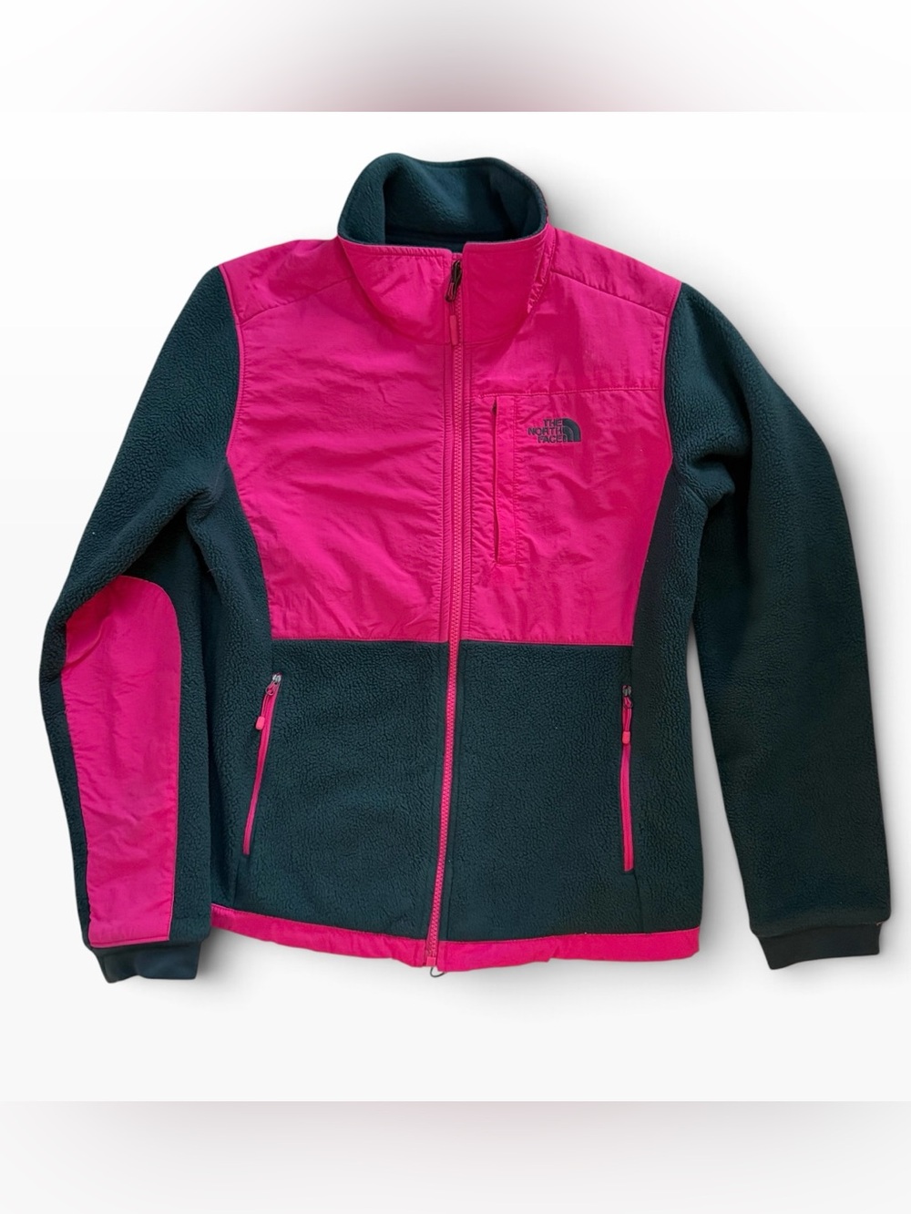 The North Face Denali Full Zip Fleece Jacket Womens Small Petite Pink/Black